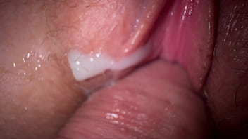 Secret Close up boink with teenage stepsister, cock-squeezing white cream-colored slit